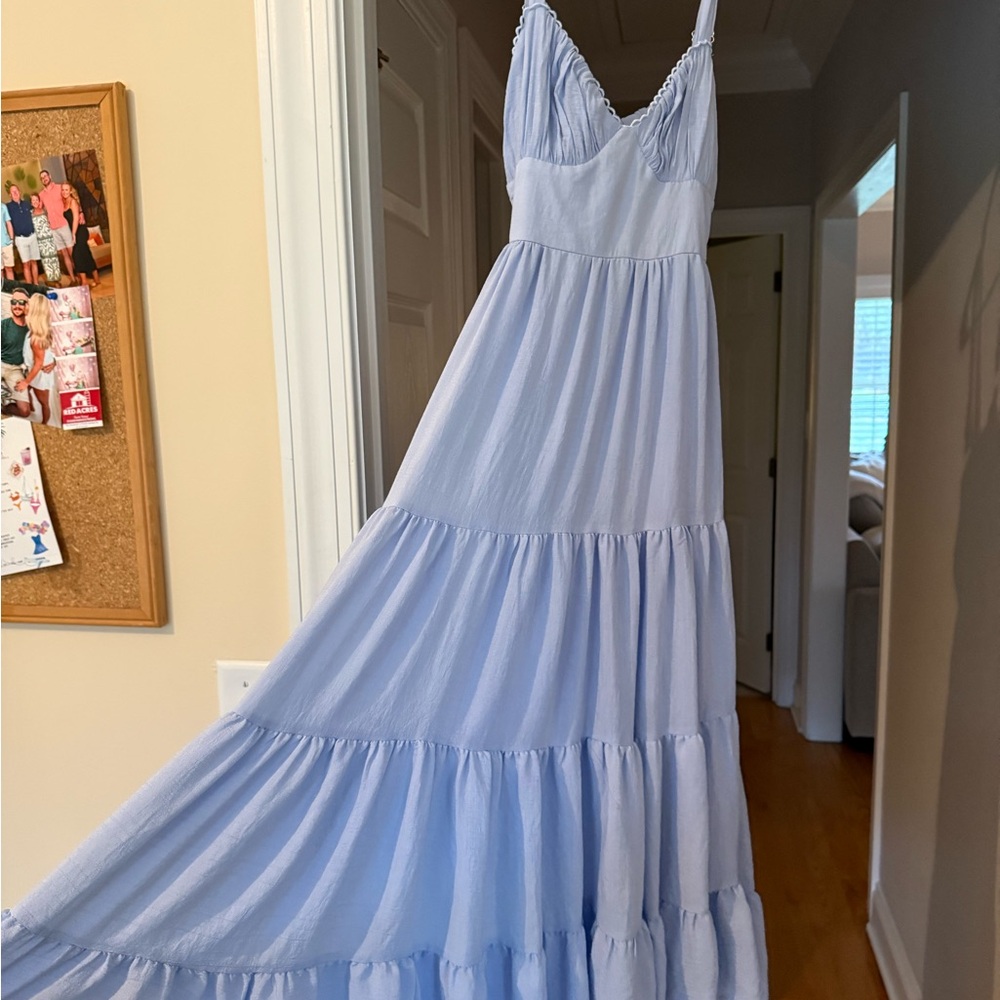 Princess Polly Light Blue Tiered Maxi Dress - Women